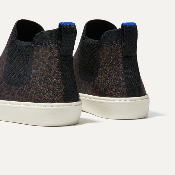 NEW Rothy's Chelsea Sneaker in Espresso Dot Leopard Print Shoe 6.5 boot - Picture 5 of 8